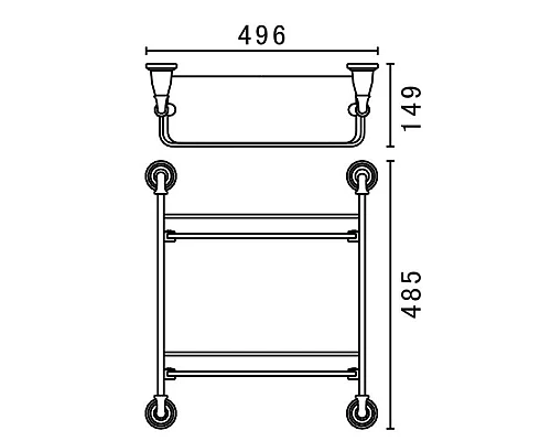 Приобрести Полка стеклянная 49,6 см Art&Max Bianchi AM-E-2611-D-BR в магазине сантехники Santeh-Crystal.ru