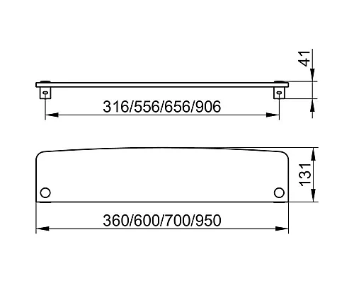 Приобрести Полка стеклянная 36 см без держателей KEUCO Elegance New 11610009300 в магазине сантехники Santeh-Crystal.ru