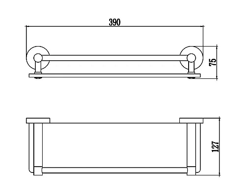 Приобрести Полка стеклянная 39 см Savol 87 S-408791 в магазине сантехники Santeh-Crystal.ru