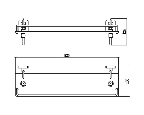 Заказать Полка стеклянная 52 см Savol 64 S-006491 в магазине сантехники Santeh-Crystal.ru