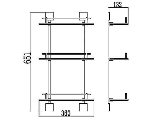 Приобрести Полка стеклянная 36 см Savol 65A S-06522A-3 в магазине сантехники Santeh-Crystal.ru