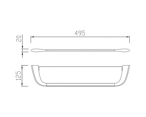 Заказать Полка стеклянная 49,5 см Abber Nord AA1555 в магазине сантехники Santeh-Crystal.ru