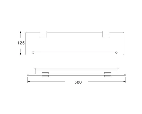 Заказать Полка стеклянная 50 см Rose RG1719 в магазине сантехники Santeh-Crystal.ru