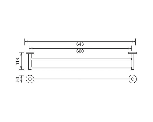 Купить Полотенцедержатель 64,3 см Aquanet 00241918 в магазине сантехники Santeh-Crystal.ru