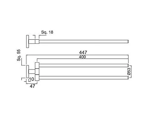 Купить Полотенцедержатель 44,7 см Jaquar Kubix Prime AKP-CHR-35715PS в магазине сантехники Santeh-Crystal.ru