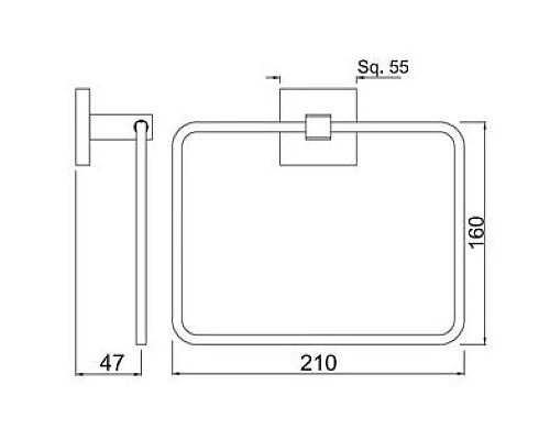 Приобрести Кольцо для полотенец Jaquar Kubix Prime AKP-CHR-35721P в магазине сантехники Santeh-Crystal.ru