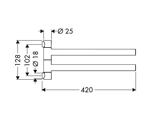 Приобрести Полотенцедержатель 42 см Axor Starck 40820000 в магазине сантехники Santeh-Crystal.ru