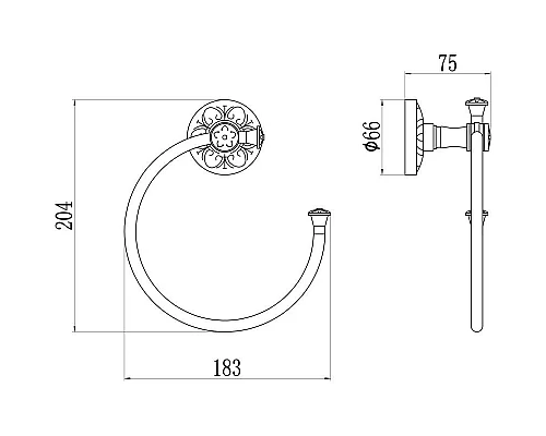 Купить Кольцо для полотенец Savol 58C S-005863C в магазине сантехники Santeh-Crystal.ru