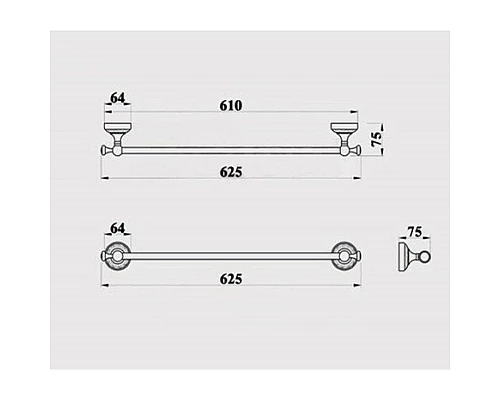 Купить Полотенцедержатель 62,5 см Magliezza Primavera 80318-DO в магазине сантехники Santeh-Crystal.ru