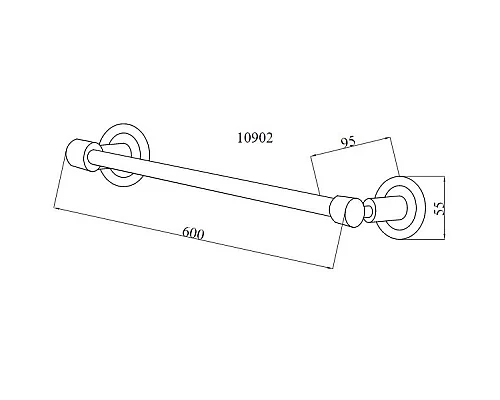 Заказать Полотенцедержатель 60 см Boheme Murano Cristal 10902-CRST-CH в магазине сантехники Santeh-Crystal.ru