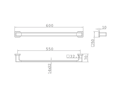 Приобрести Полотенцедержатель 60 см Teka Formentera 17076020G3 в магазине сантехники Santeh-Crystal.ru