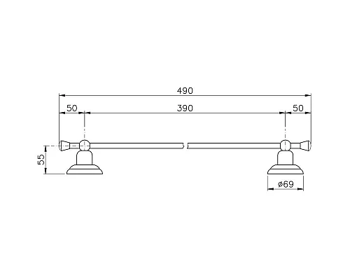Заказать Полотенцедержатель 49 см Nicolazzi Onice 1484CR09O в магазине сантехники Santeh-Crystal.ru