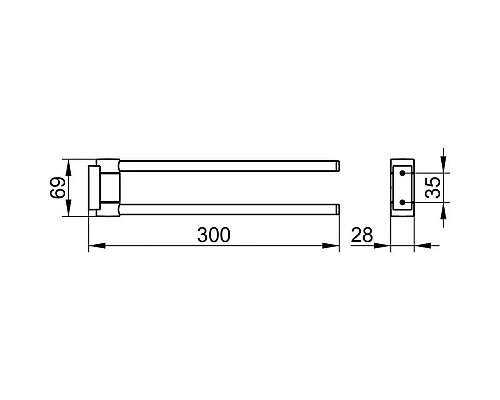 Заказать Полотенцедержатель 30 см KEUCO Plan 14919370000 в магазине сантехники Santeh-Crystal.ru