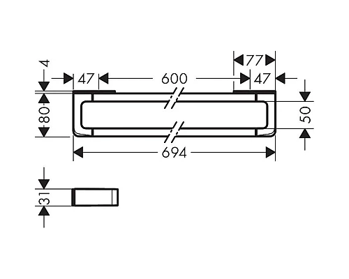 Купить Полотенцедержатель 60 см Axor Universal 42832950 в магазине сантехники Santeh-Crystal.ru