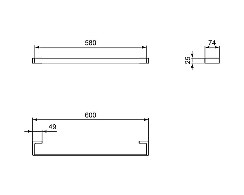 Купить Полотенцедержатель 60 см Ideal Standard Conca T4498A2 в магазине сантехники Santeh-Crystal.ru