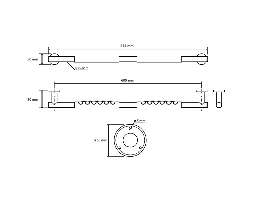 Заказать Поручень 65,5 см Bemeta Omega 104507681 в магазине сантехники Santeh-Crystal.ru
