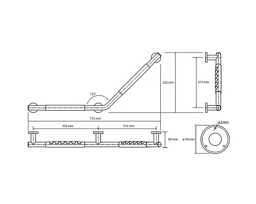 Приобрести Поручень 71,5 см Bemeta Omega 104507701 в магазине сантехники Santeh-Crystal.ru