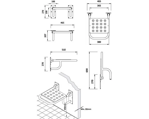 Заказать Cиденье для душа Roca Access 816322000 в магазине сантехники Santeh-Crystal.ru