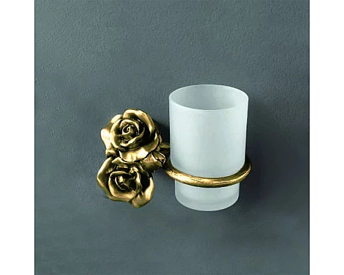 Купить Стакан с держателем бронза Art&Max Rose AM-0914-B в магазине сантехники Santeh-Crystal.ru