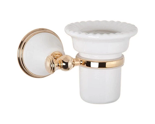 Купить Стакан белый/золото Tiffany World Harmony TWHA109bi/oro в магазине сантехники Santeh-Crystal.ru