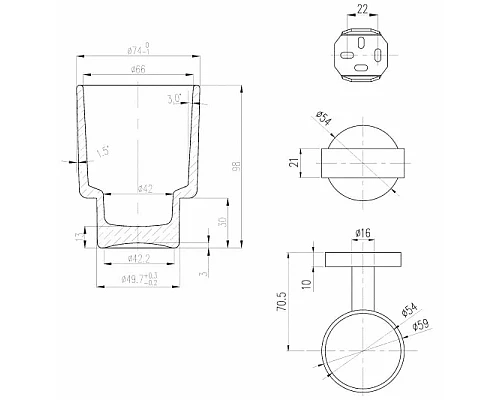 Заказать Стакан Villeroy & Boch Elements-Tender TVA15101800061 в магазине сантехники Santeh-Crystal.ru