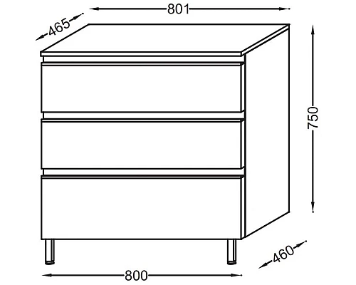 Приобрести Комод аквамарин матовый 80,1 см Jacob Delafon Vox EB2066-RA-M43 в магазине сантехники Santeh-Crystal.ru
