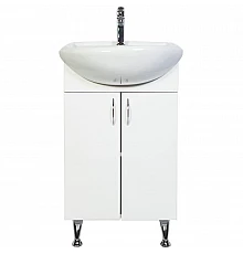 Тумба с раковиной белый глянец 46 см Orange Роса RO-45TUW+RA