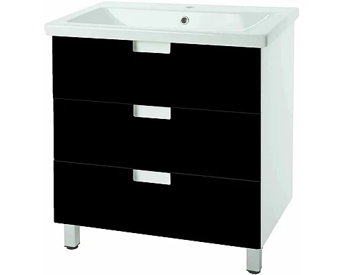 Купить Тумба черный глянец/белый глянец 96,2 см Bellezza Пегас 4630417140042 в магазине сантехники Santeh-Crystal.ru