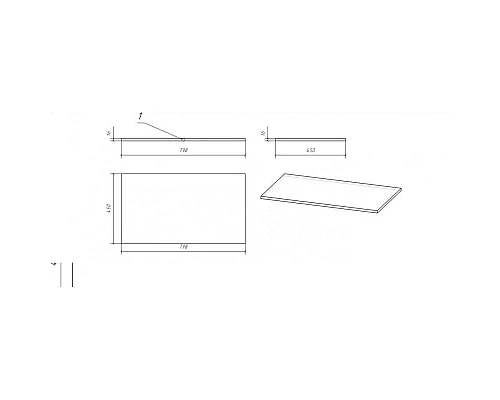 Заказать Столешница 79,8 см дуб Cersanit Moduo BL-MOD80 в магазине сантехники Santeh-Crystal.ru