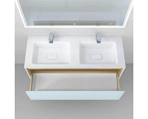 Заказать Тумба белый/дуб 121,6 см Jorno Glass Gla.01.122/P/W в магазине сантехники Santeh-Crystal.ru