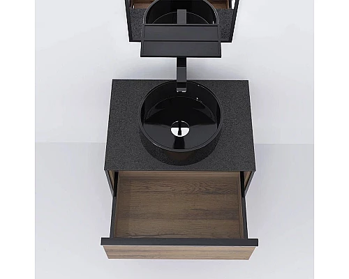 Купить Тумба древесный аттик/черный 75 см Jorno Steal Ste.01.75/P/Da в магазине сантехники Santeh-Crystal.ru