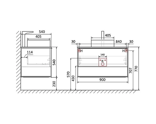 Заказать Тумба древесный аттик/черный 90 см Jorno Steal Ste.01.90/P/Da в магазине сантехники Santeh-Crystal.ru