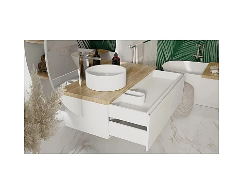 Заказать Тумба белый матовый 120,2 см Jorno Solis Sol.01.120/P/W в магазине сантехники Santeh-Crystal.ru