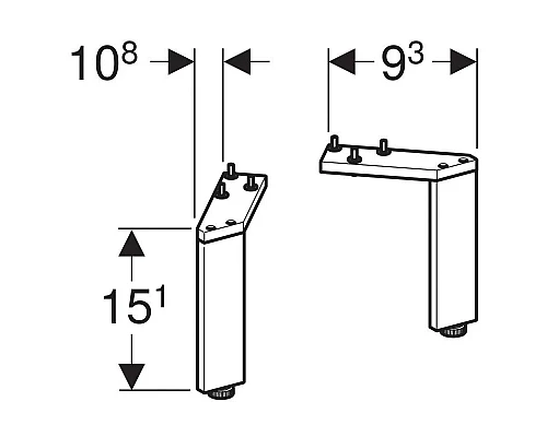 Заказать Комплект ножек 2 шт Geberit Smyle Square 500.367.00.1 в магазине сантехники Santeh-Crystal.ru