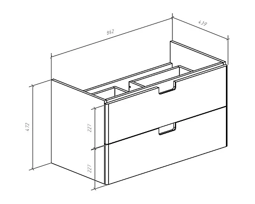 Купить Тумба черный глянец/белый глянец 86,2 см Bellezza Пегас 4630415270048 в магазине сантехники Santeh-Crystal.ru