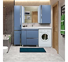 Тумба с раковиной голубино-синий глянец 141 см LOTOS LOTOCMAKC140LEBAYA/259(L)RAL5014