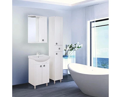Приобрести Комплект мебели белый глянец 55 см Onika Лига 105554 + 1WH501702 + 205202 в магазине сантехники Santeh-Crystal.ru
