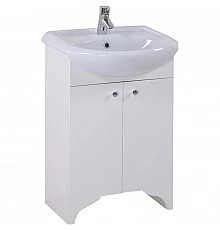 Тумба с раковиной белый матовый 56 см Onika Омега 105531 + 605501
