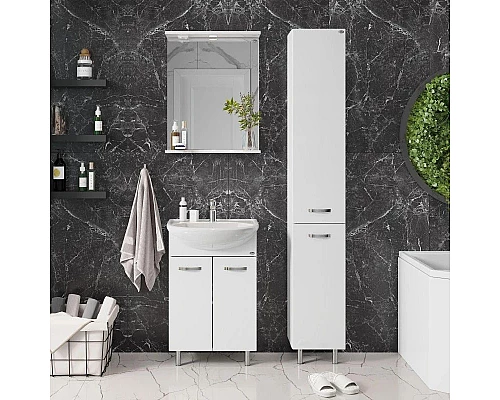 Заказать Комплект мебели белый глянец 51 см Onika Коралл 105032 + 4620008192758 + 205023 в магазине сантехники Santeh-Crystal.ru