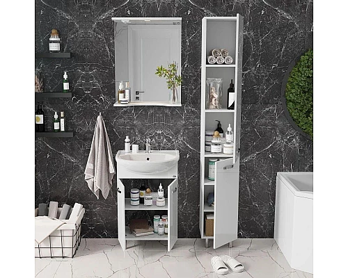 Заказать Комплект мебели белый глянец 51 см Onika Коралл 105032 + 4620008192758 + 205023 в магазине сантехники Santeh-Crystal.ru