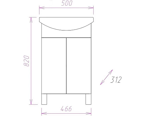 Купить Комплект мебели белый глянец 50 см Onika Лига 105030 + 1WH501701 + 205202 в магазине сантехники Santeh-Crystal.ru