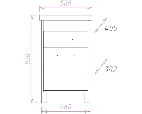 Заказать Тумба с раковиной ясень таормина 50 см Onika Натали 105016 + 4630055557578 в магазине сантехники Santeh-Crystal.ru