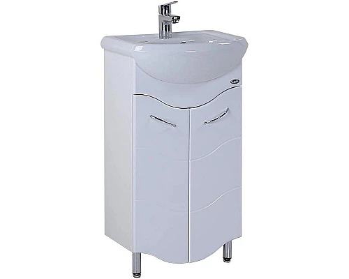 Приобрести Тумба с раковиной белый глянец 46 см Onika Лайн 104504 + 4620008192741 в магазине сантехники Santeh-Crystal.ru