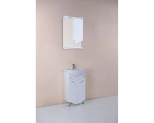 Купить Комплект мебели белый глянец 46 см Onika Лайн 104504 + 4620008192741 + 204802 в магазине сантехники Santeh-Crystal.ru