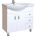 Тумба с раковиной белый глянец 83 см Onika Эльбрус 108202 + 1WH110228
