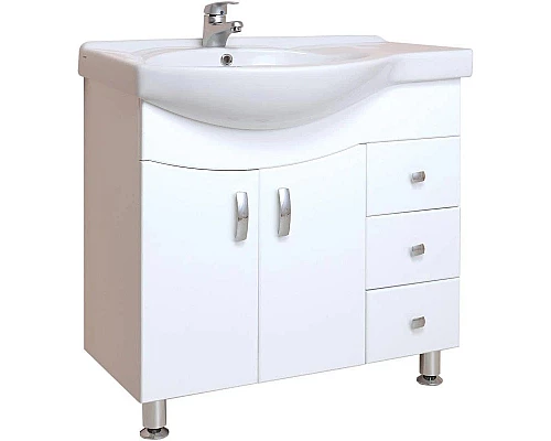 Заказать Тумба с раковиной белый глянец 83 см Onika Эльбрус 108202 + 1WH110228 в магазине сантехники Santeh-Crystal.ru