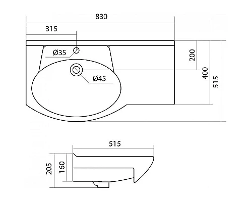 Заказать Тумба с раковиной белый глянец 83 см Onika Эльбрус 108202 + 1WH110228 в магазине сантехники Santeh-Crystal.ru
