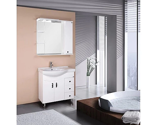 Заказать Комплект мебели белый глянец 83 см Onika Эльбрус 108202 + 1WH110228 + 208022 в магазине сантехники Santeh-Crystal.ru