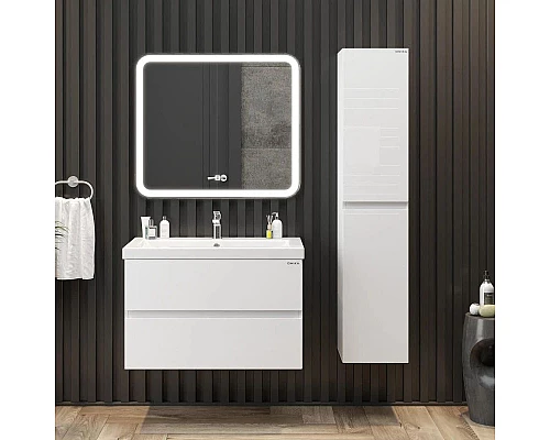 Купить Комплект мебели белый глянец 80 см Onika Эвада 108058 + UM-COM80/1 + 208096 в магазине сантехники Santeh-Crystal.ru