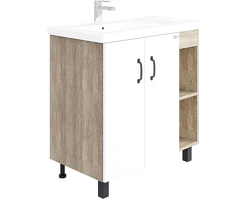 Заказать Комплект мебели дуб сонома/белый матовый 81 см Onika Тимбер 108045 + 4640021065198 + 208091 в магазине сантехники Santeh-Crystal.ru